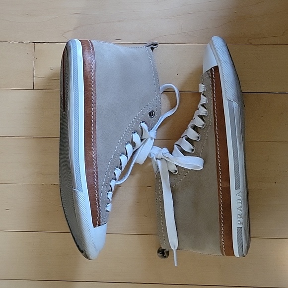 Prada Tan Suede High top sneakers - 5.5 - Picture 5 of 8